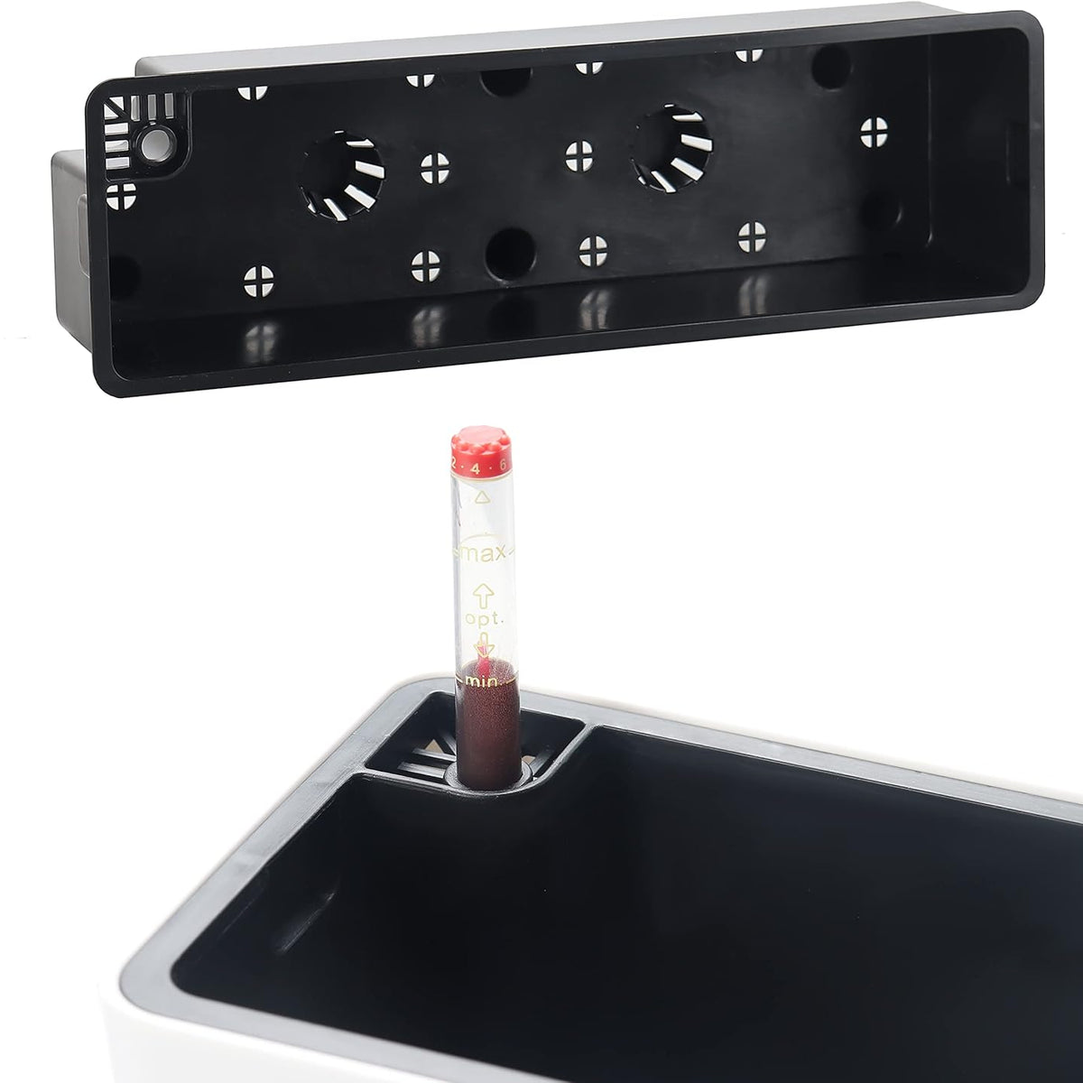 Liorian Elongated Self Watering Planter Pots Window Box 5.5 x 16 inch Indoor Home Garden Modern Decorative Planter Pot for All House Plants Flowers Herbs (White,1-Pack)