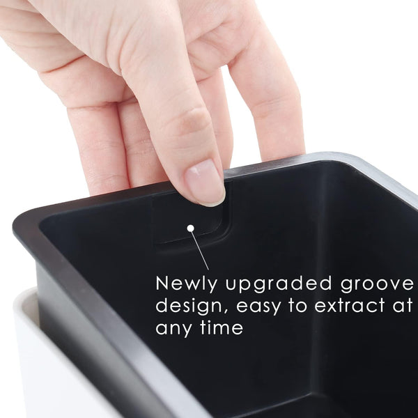 Liorian Elongated Self Watering Planter Pots Window Box 5.5 x 16 inch Indoor Home Garden Modern Decorative Planter Pot for All House Plants Flowers Herbs (White,1-Pack)